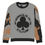 Thumbnail: Drama Club Brand Knit Sweater- Gray with Graphic Sleeves 1
