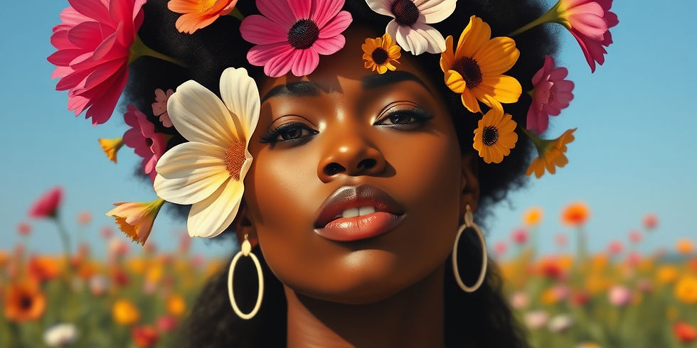 Woman with flowers in her hair