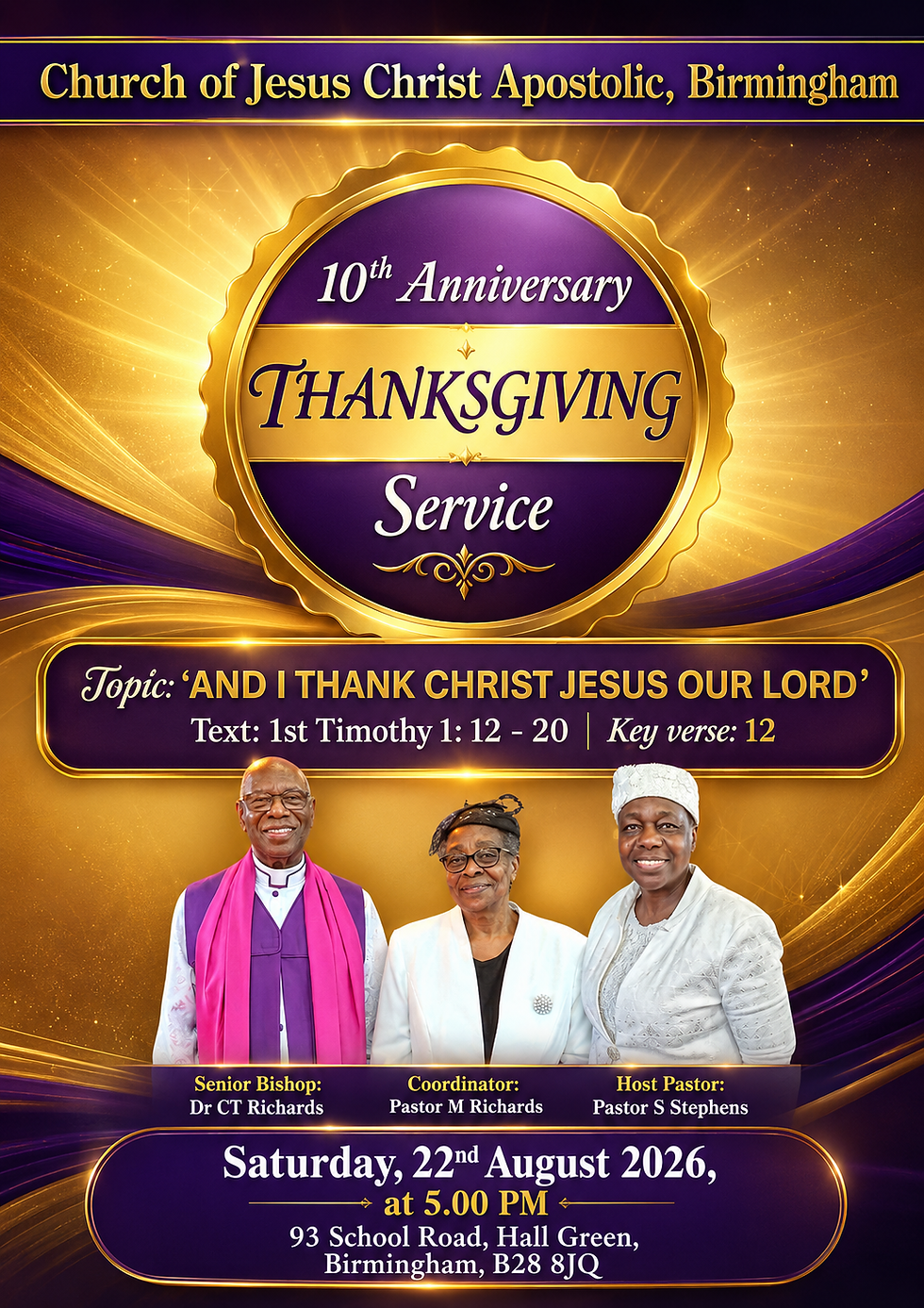 Birminghams 10th Anniversary Thanksgiving Service 2026 Poster 2