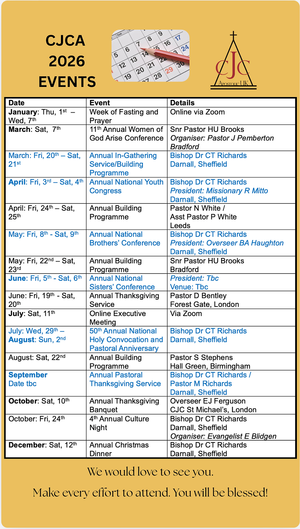 CJCA 2026 Events