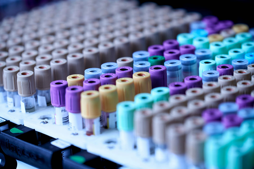 Rows of single dose vials