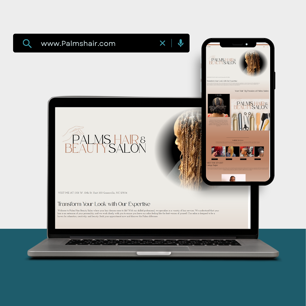 palms hair website design