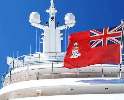 Cayman flag on a yacht
