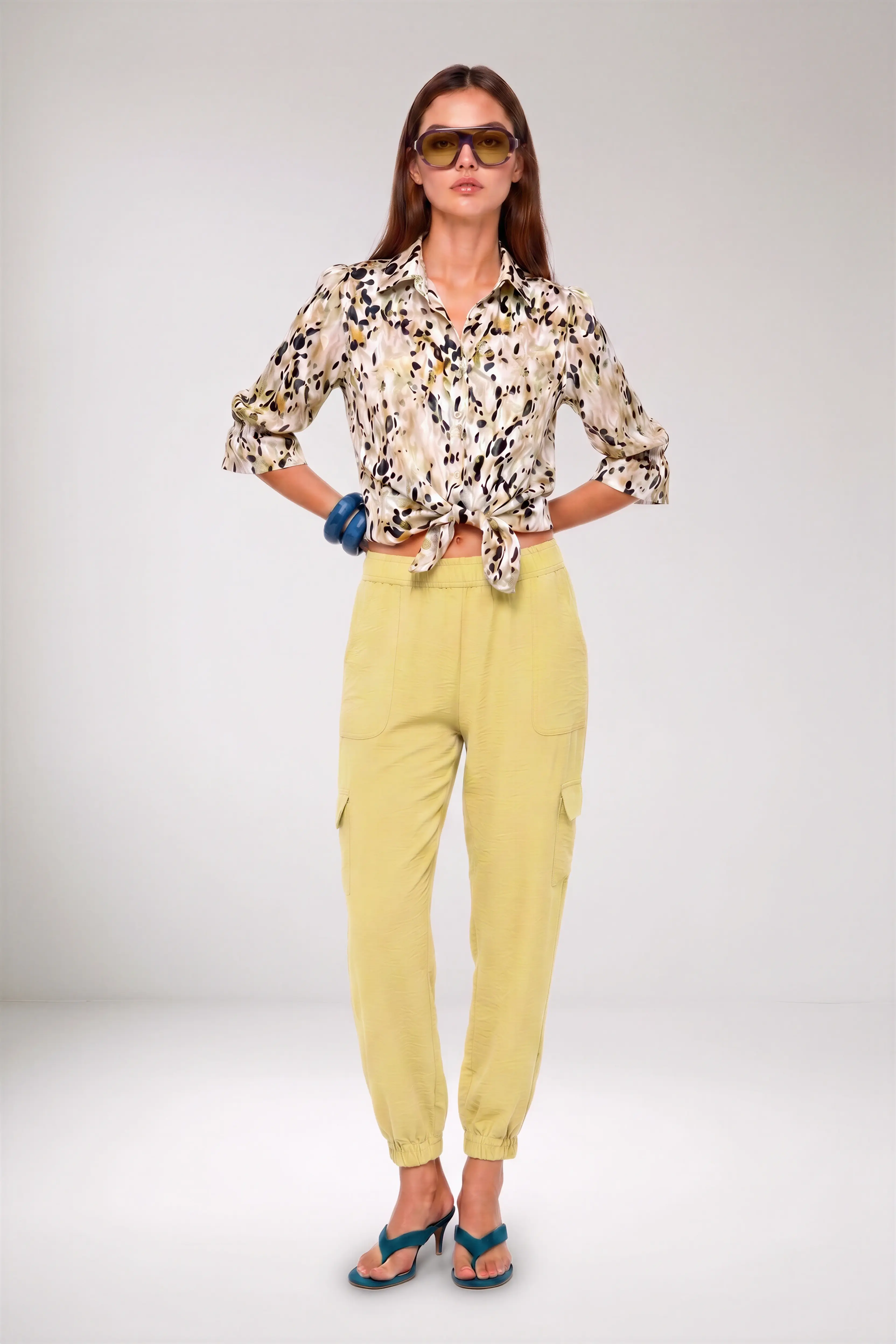 Calça Cargo Linho Mix