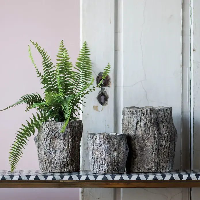 Faux Bois Log Planter