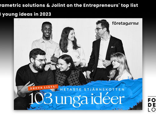 Parametric solutions & Jolint on the Entrepreneurs' top list of 103 young ideas in 2023