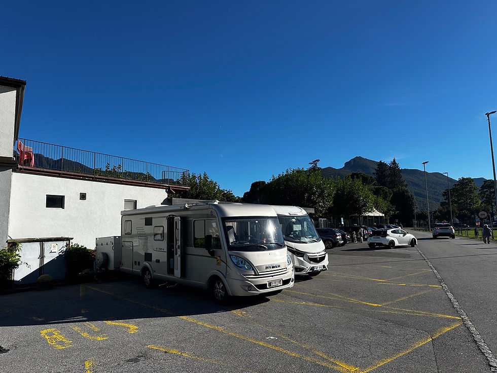 Unser Übernachtungsplatz. Natürlich haben wir die Parkgebühren bezahlt.