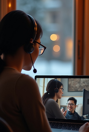 Des étudiants de différentes nationalités participent à un cours interactif.