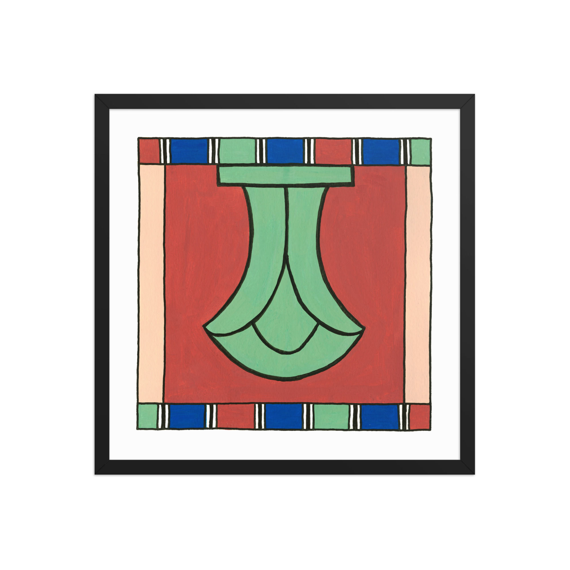 MM TASH GREEN BUD BDR Framed Print