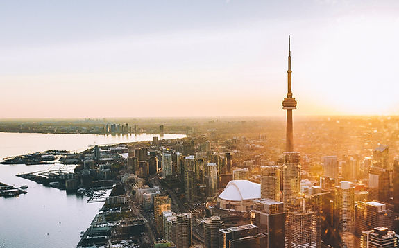 Sunset helicopter tour over downtown Toronto. Another beautiful day in a beautiful city_ed