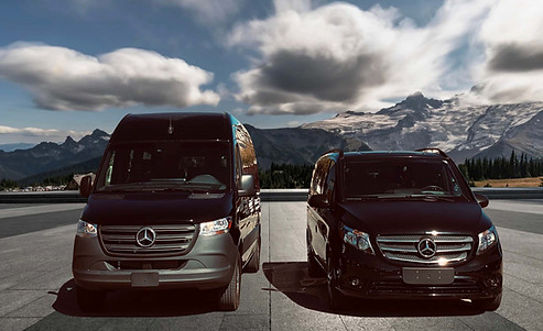 Mercedes in mountains