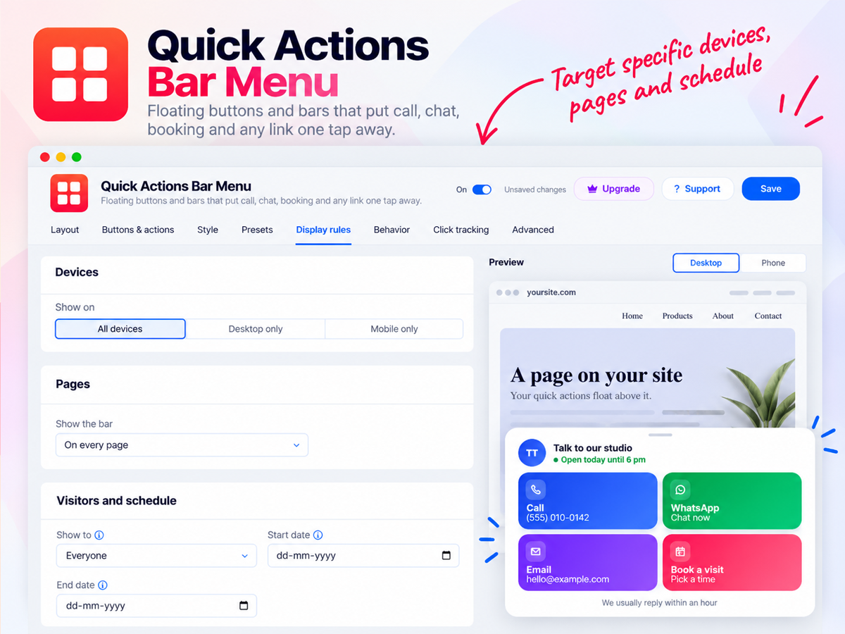 Quick Actions Bar Menu screenshot 2