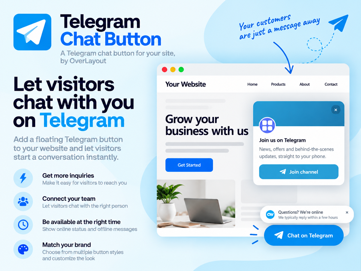Telegram Chat Button screenshot 1