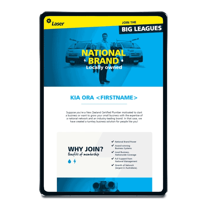 Laser plumbing and electrical email design