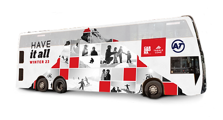 Cardrona branded double decker bus