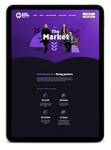 Tablet displaying modern Real Estate Design for DBR homepage