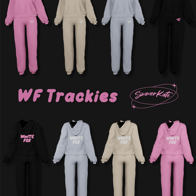 Sims 4 WF Tracky Set CC with Maxis Match joggers and zip-up track jackets in cozy swatches