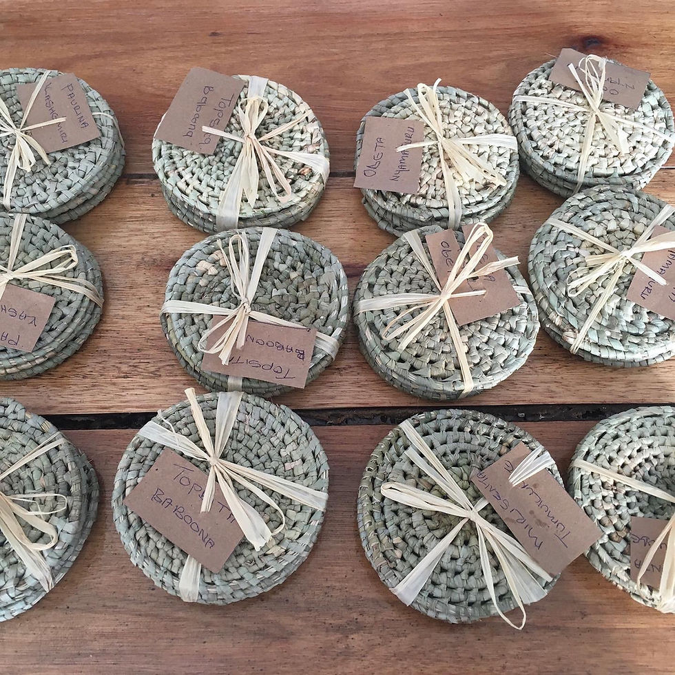 Thumbnail: Hand Woven, Organic Coaster Set of 4