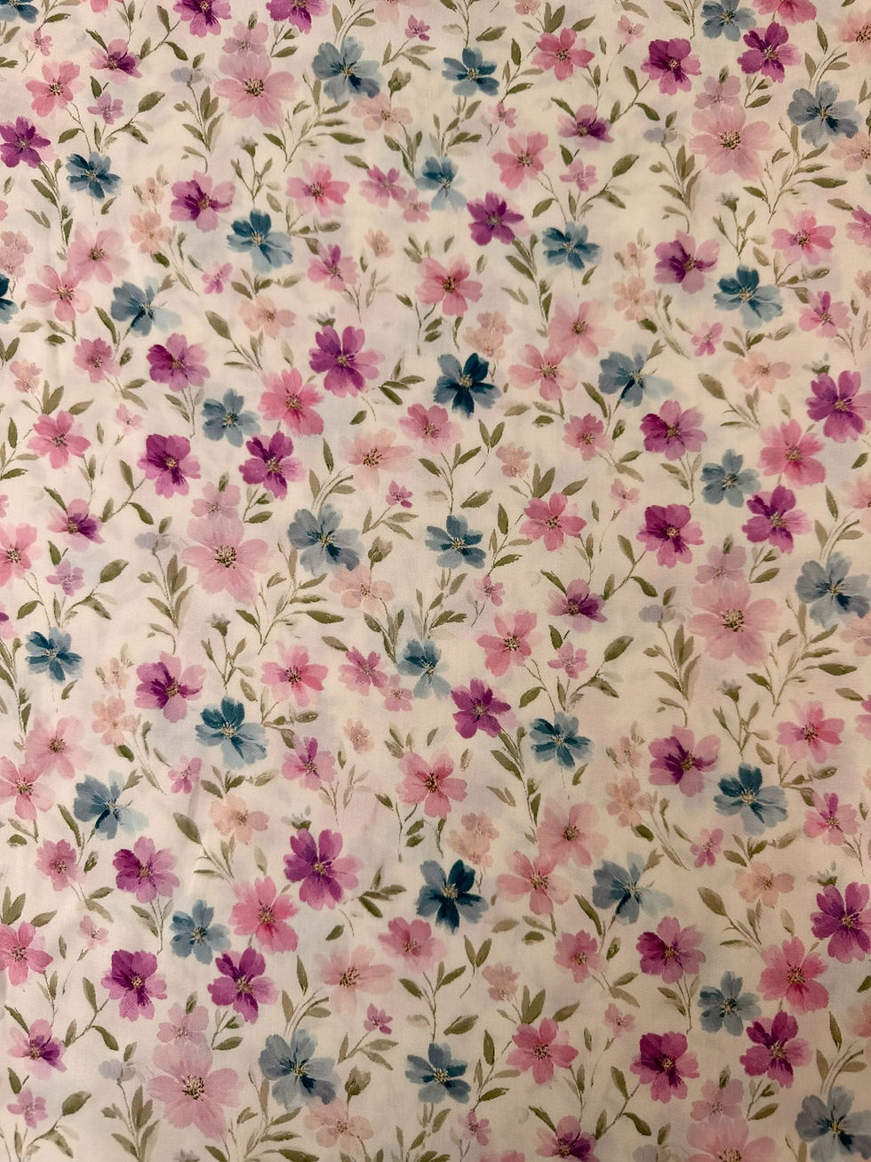 Floral Drift Cream 100% Lyocell Viscose Fabric