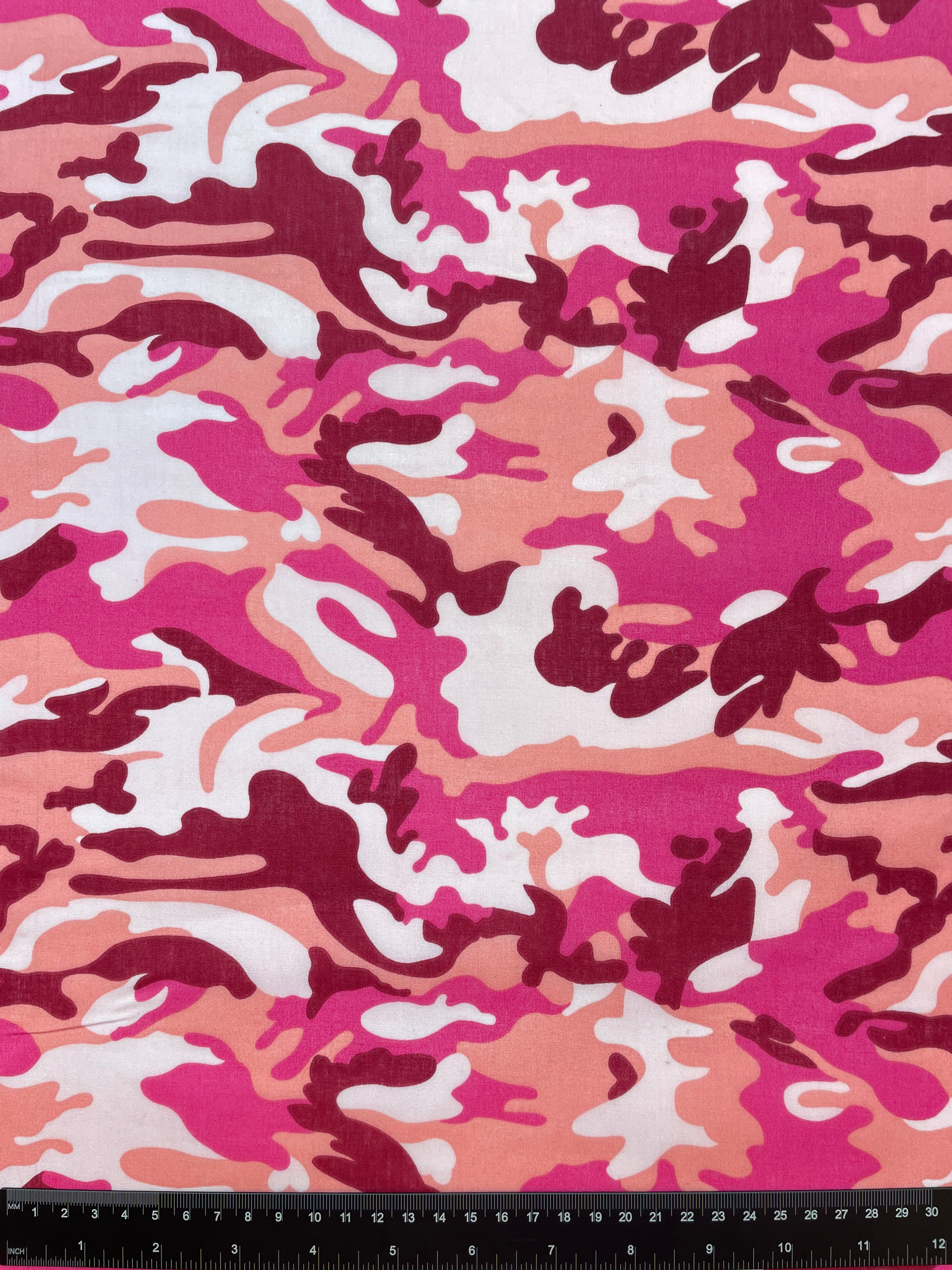 Pink Camouflage Polycotton Fabric