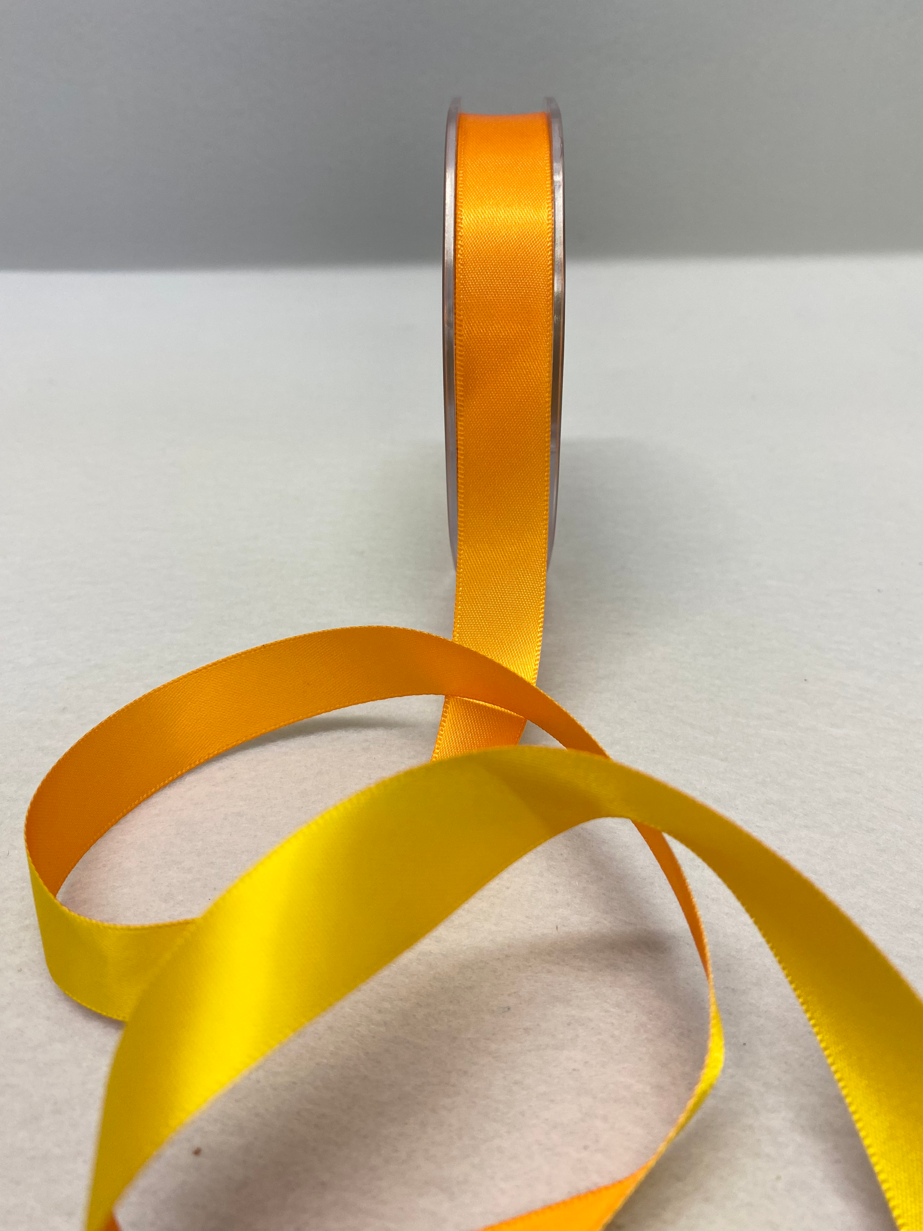 Yellow Double Sided Two-tone 16mm Ribbon 22 metre Reel