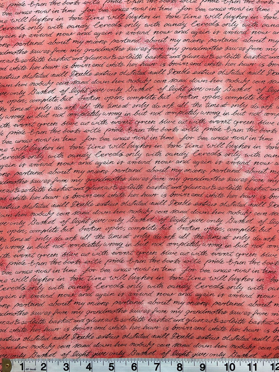 Thumbnail: Handwritten Text Coral 100% Cotton Fabric