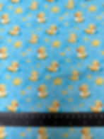 Ducks Blue Cotton Elastane Stretch Fabric Close Up