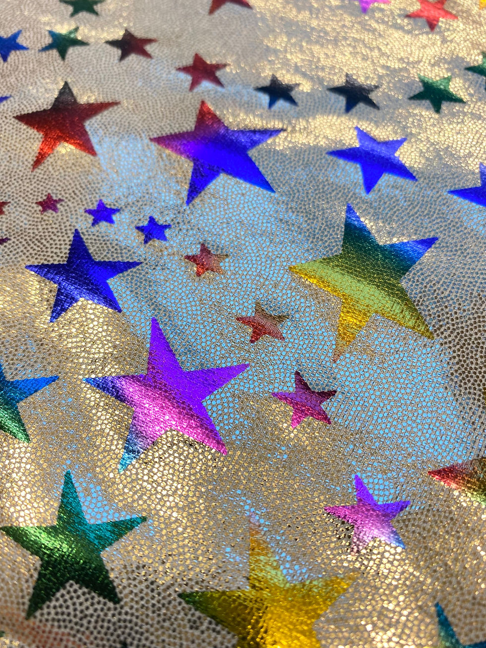 Thumbnail: Metallic Ombre Star Stretch Spandex Fabric
