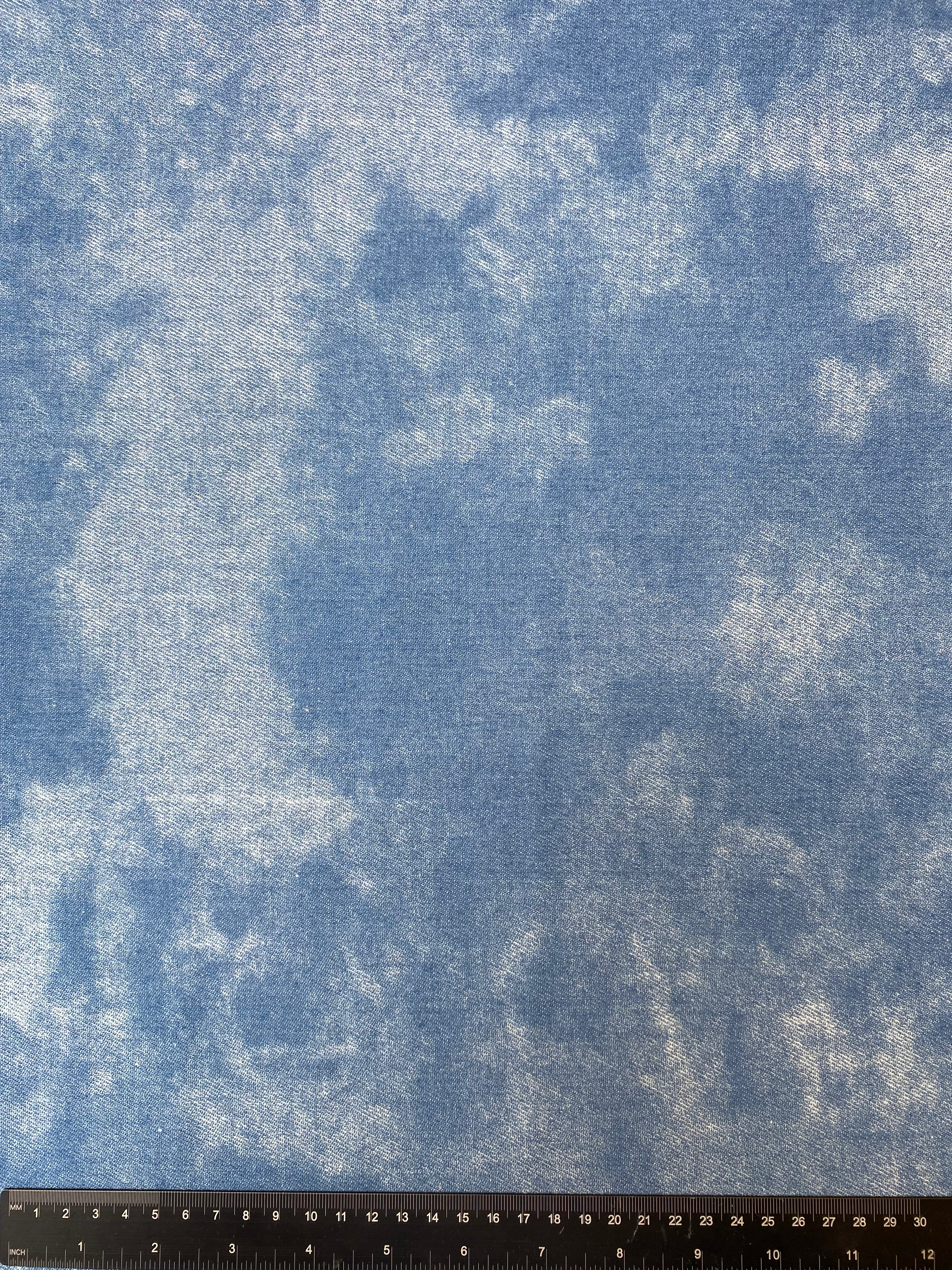 Tie Dye Blue 10oz Printed Denim Fabric