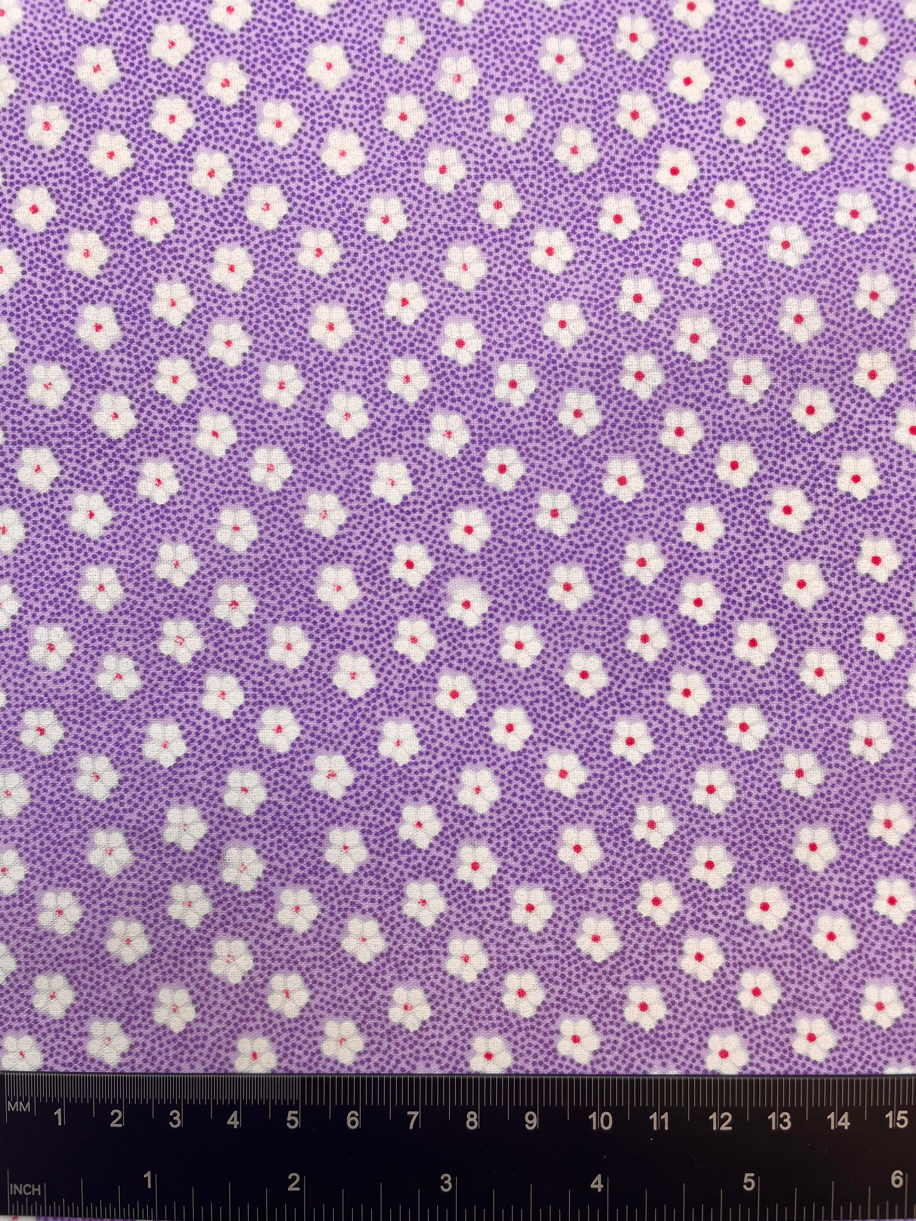 Lilac Ditsy Spot Floral Polycotton Fabric