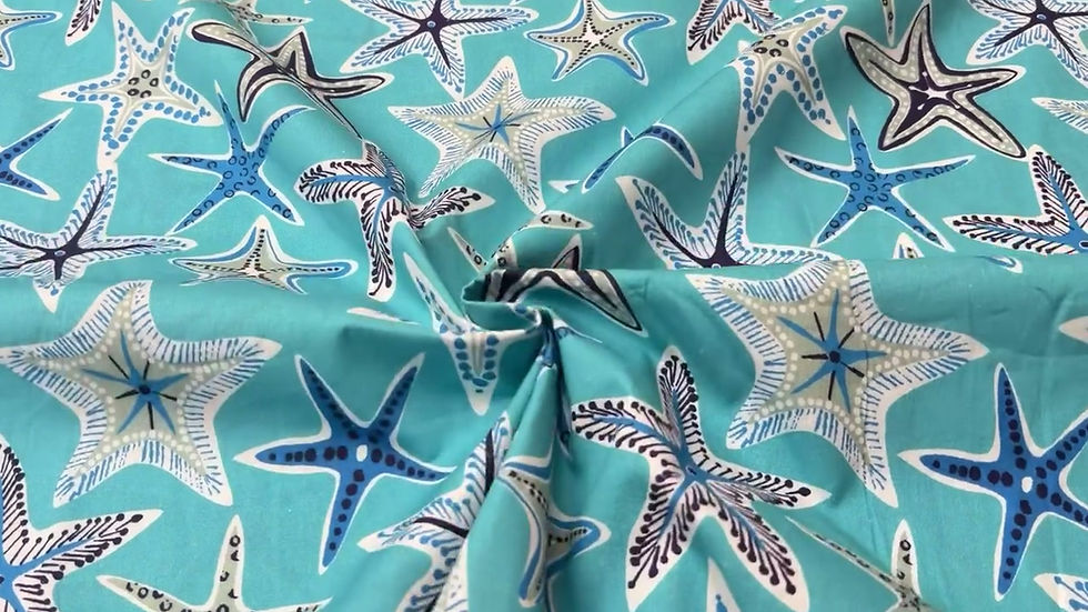 Thumbnail: Starfish Sea 100% Cotton Fabric Swirl Video