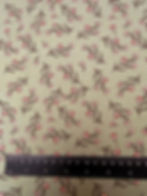 Flowers Light Olive Fabric Close up