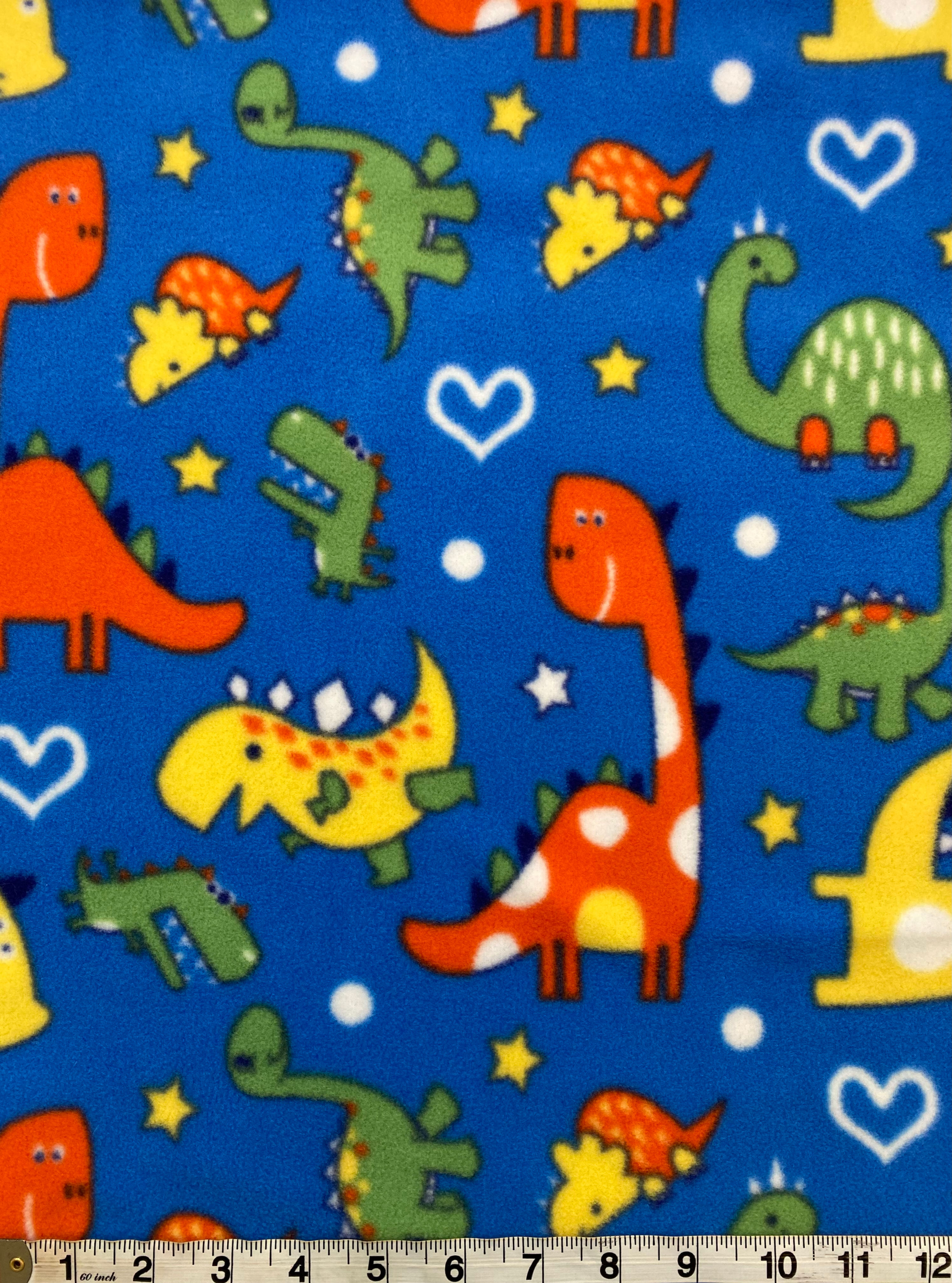 Blue Dinosaur Polar Fleece Fabric