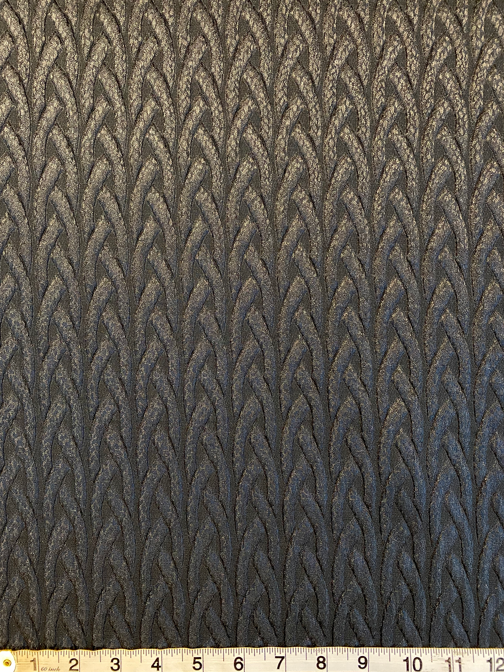 Thumbnail: Cable Textured Black 100% Wool Jacket Fabric