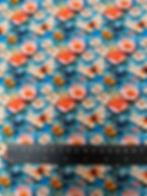 3D Butterflies Blue Cotton Elastane Stretch Fabric Close Up