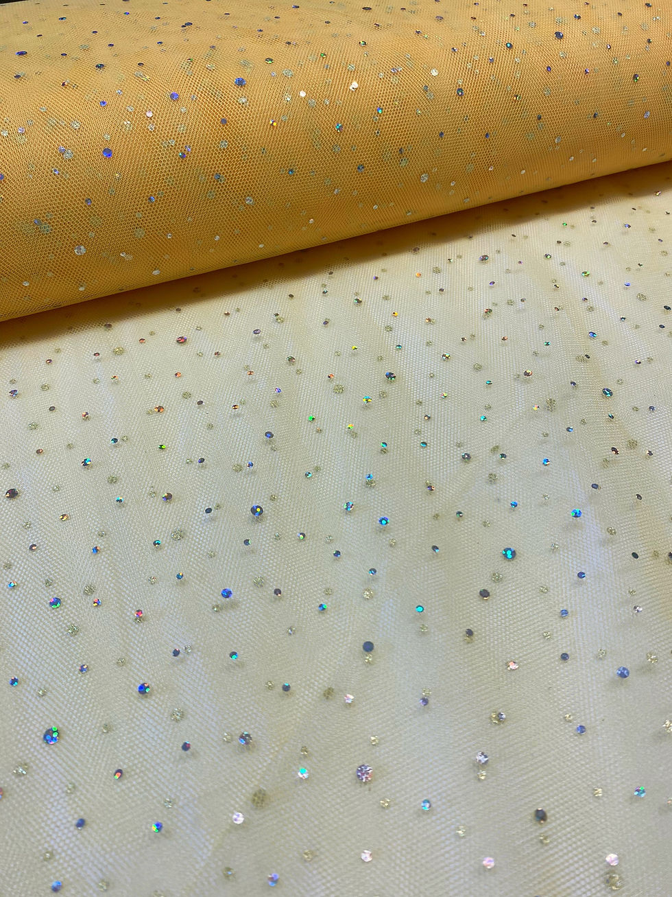 Thumbnail: Yellow Net Sequin Fabric