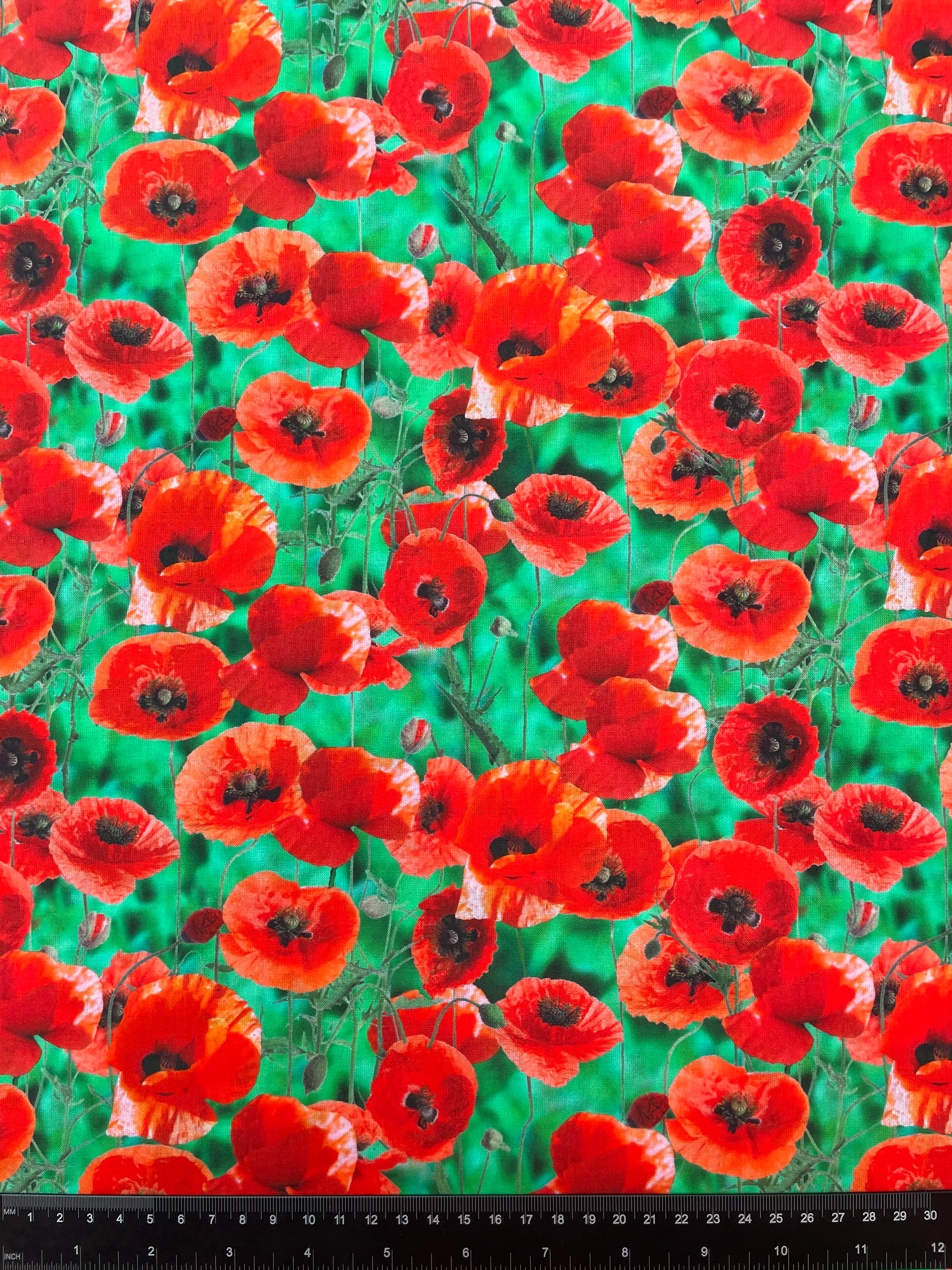 Poppy Floral Little Johnny 100% Cotton Fabric