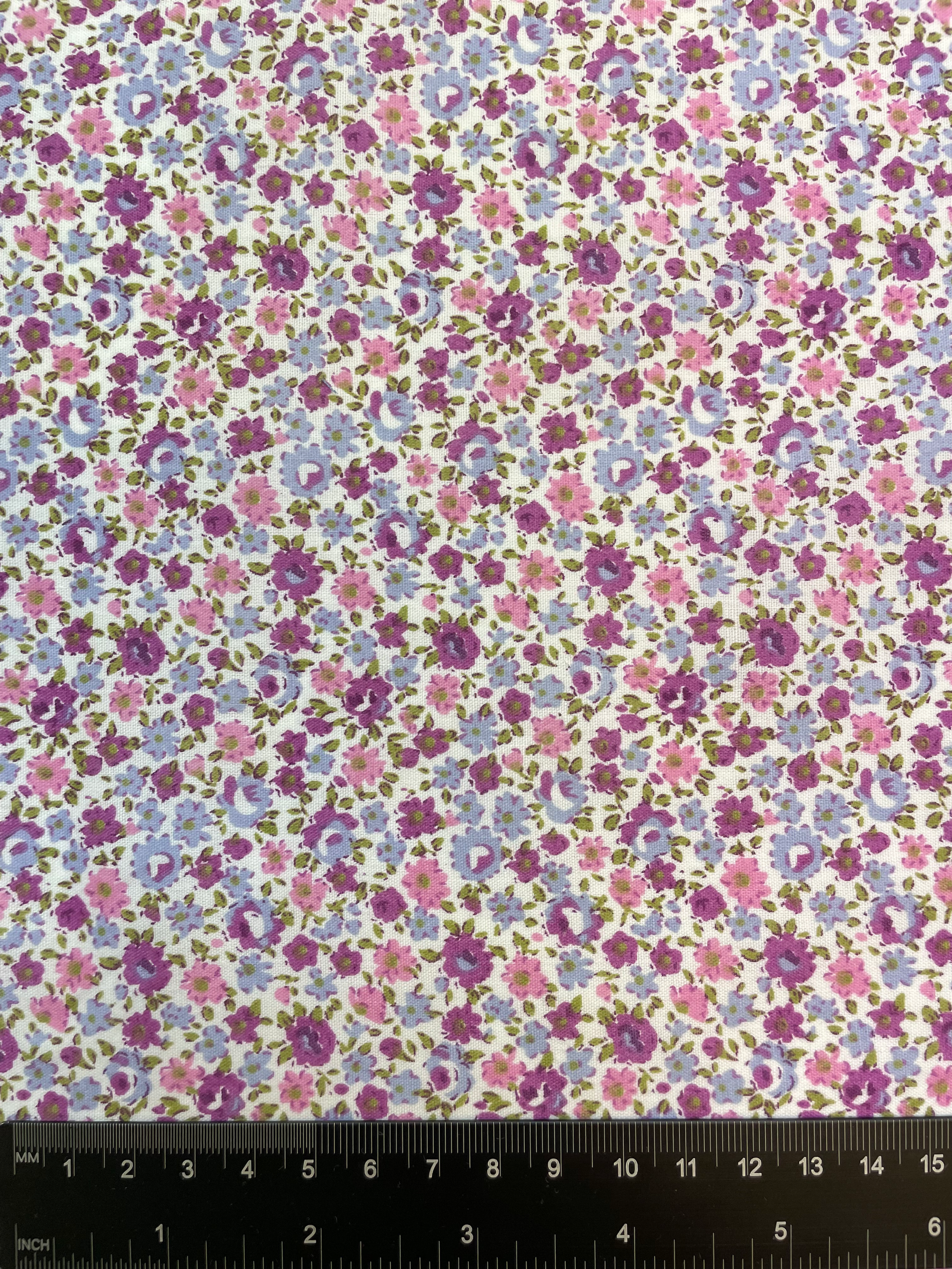 Lilac & Purple Ditsy Floral Polycotton Fabric