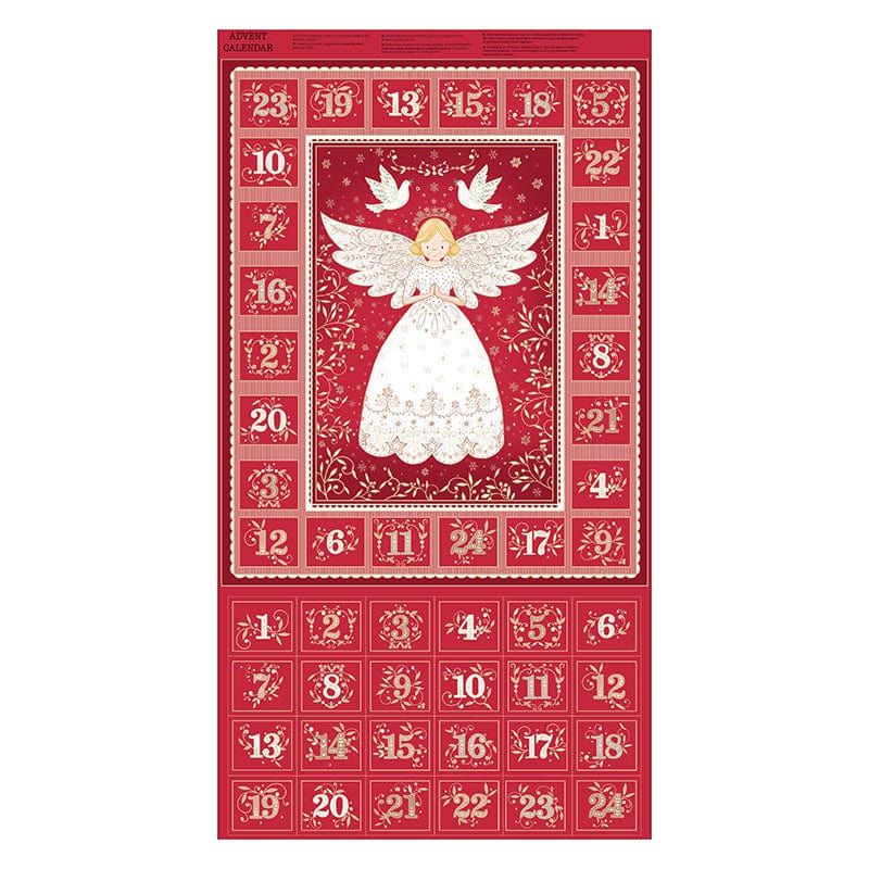 Red Angels Makower uk Advent Calendar Panel