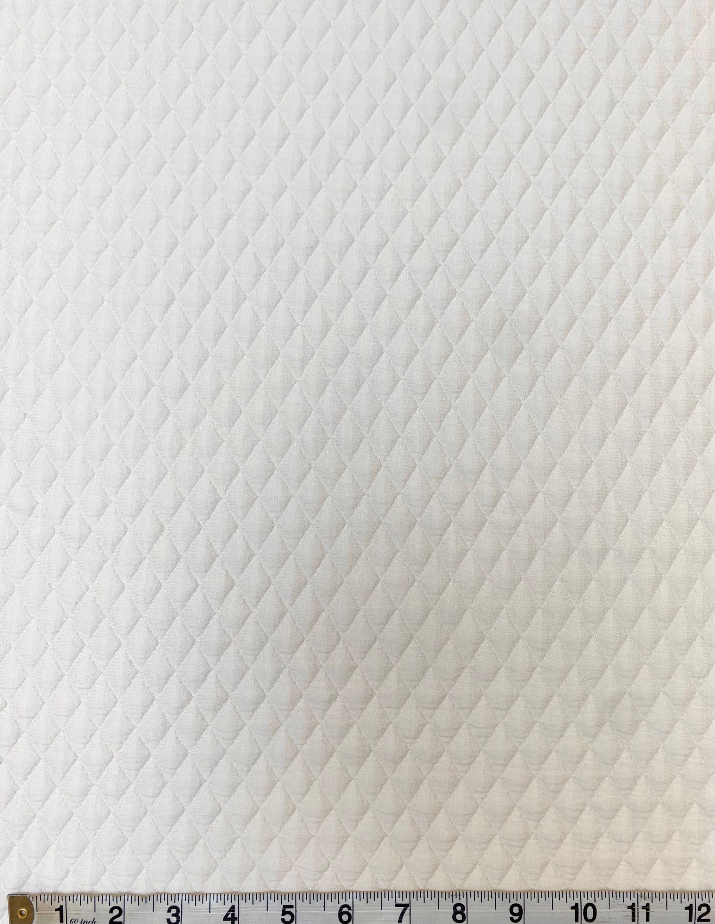 Cream Quilted Stretch Jersey Fabric