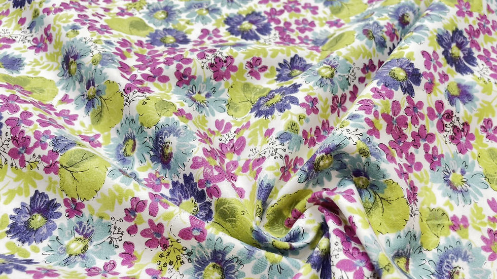Thumbnail: Bright Summer Floral 100% Cotton Fabric