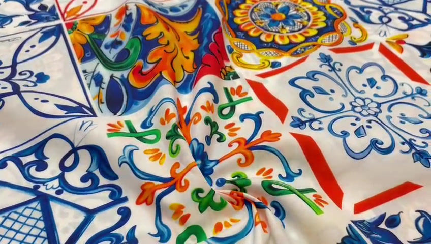 Thumbnail: Tile Print  100% Cotton Fabric