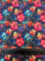 Marble Batik Flowers Polycotton Fabric Close Up