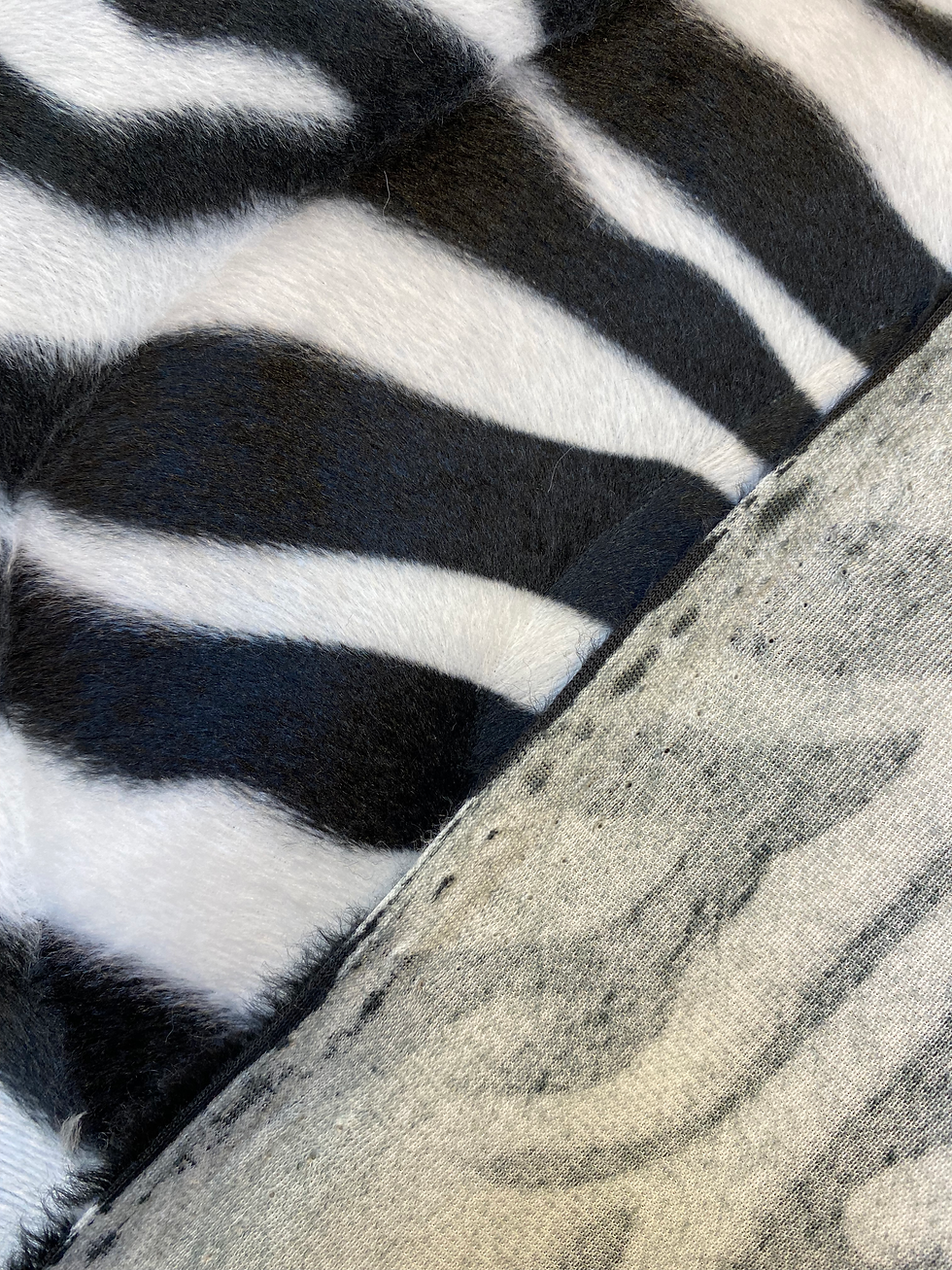 Thumbnail: Zebra Velboa Fur Fabric