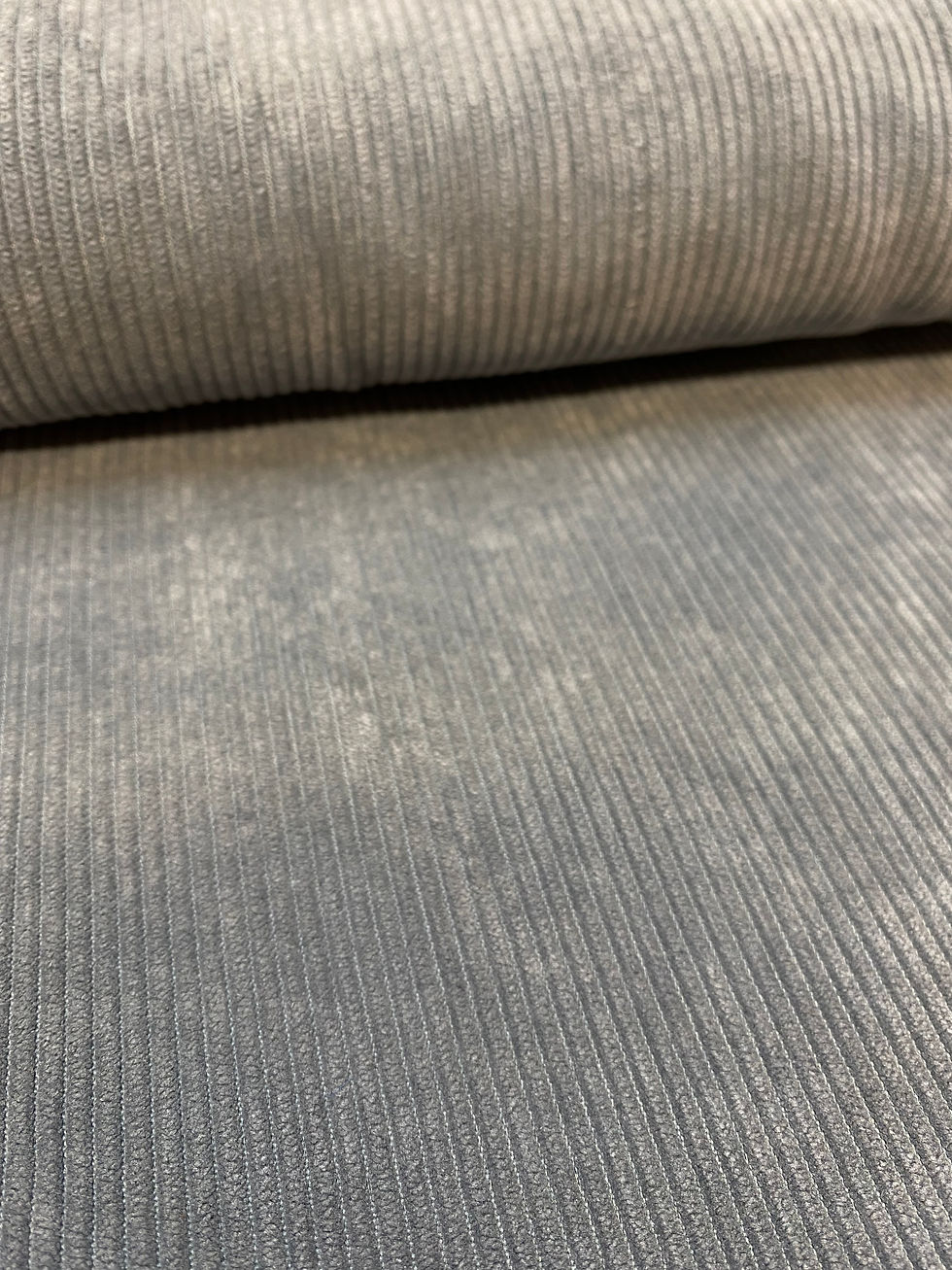 Thumbnail: Grey 8 Wale Polyester Corduroy Fabric