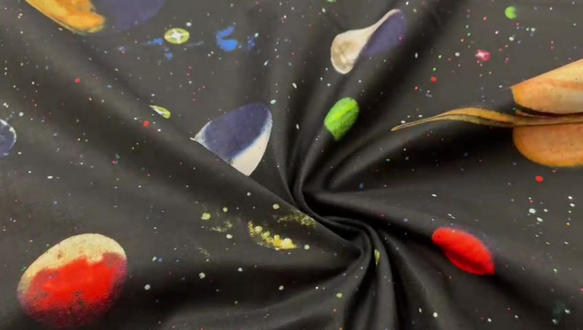 Thumbnail: Galaxy Space Planets 100% Cotton Fabric