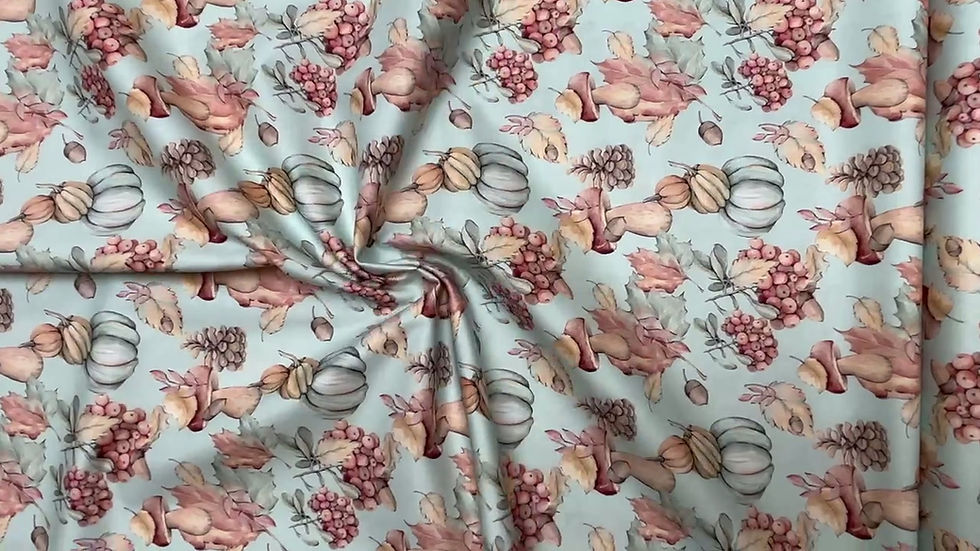 Thumbnail: Autumn Foliage Falling Leaves 100% Cotton Fabric