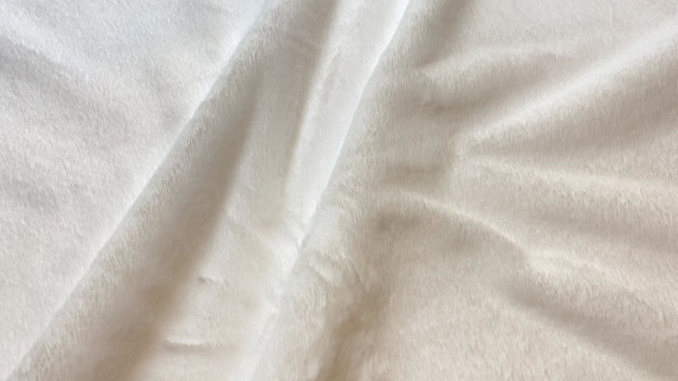 Thumbnail: White Plush Faux-Fur Fabric