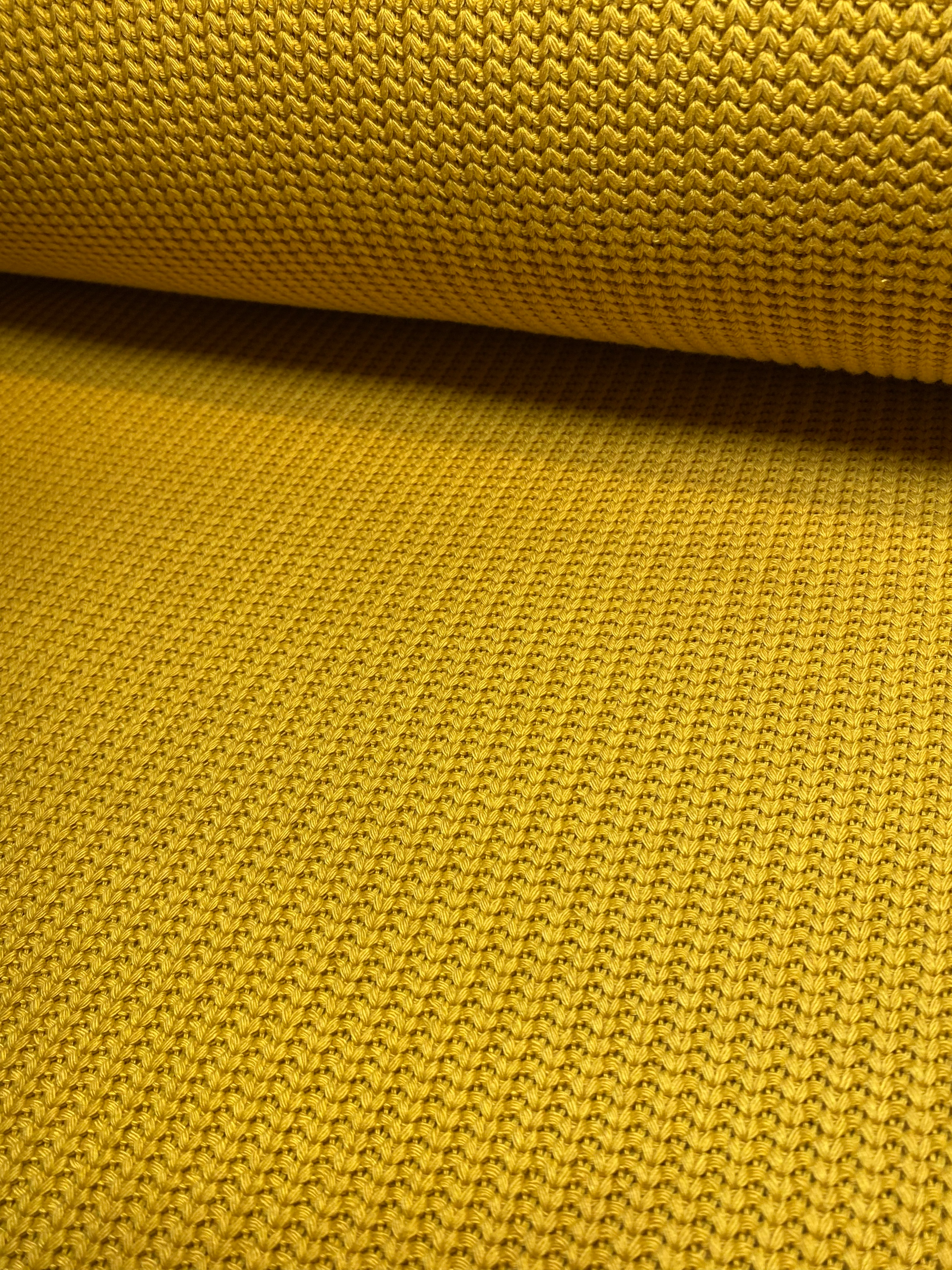Mustard Soft Chunky Fisherman Style Knit Fabric