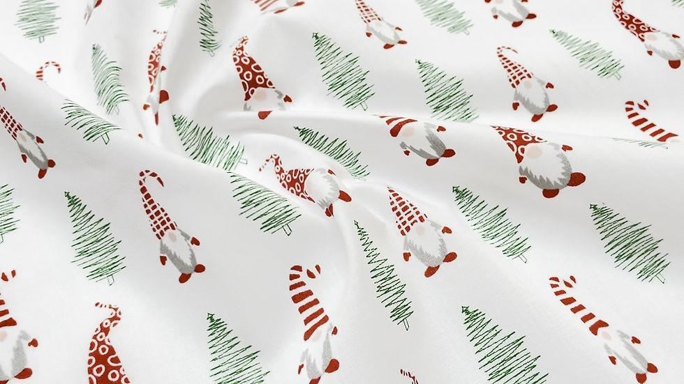 Thumbnail: Christmas Diddy Gonks Polycotton Fabric